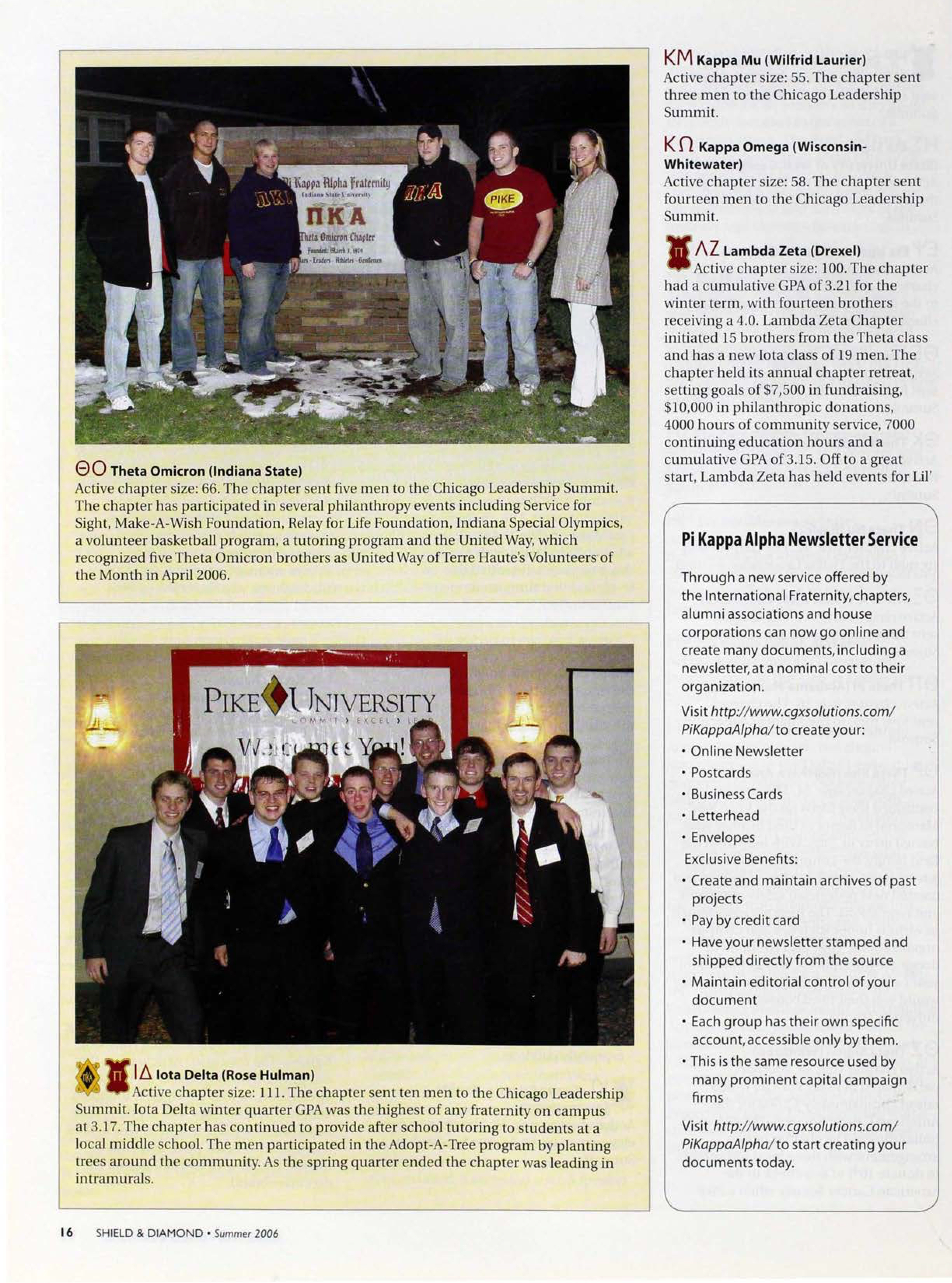 Pi Kappa Alpha Newsletter Service